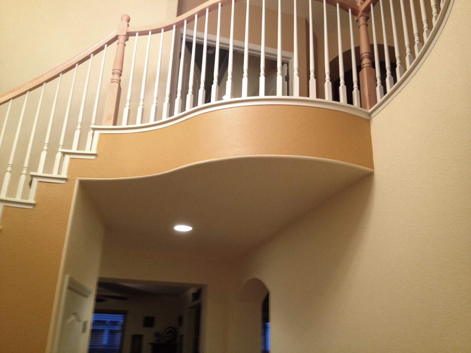 Staircase handrails accent colors